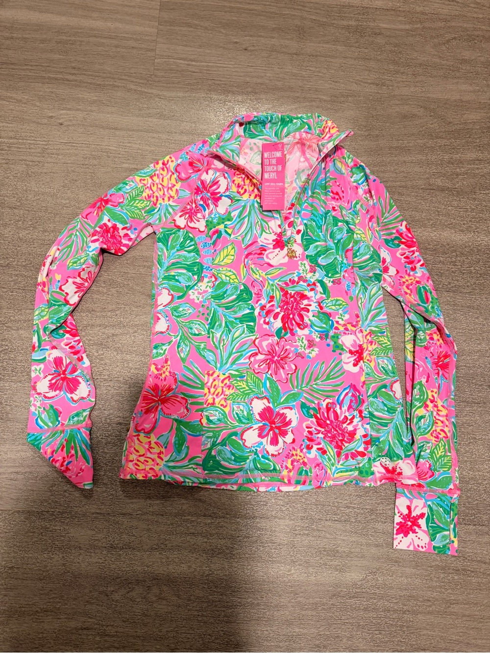 New Lilly Pulitzer Marion Half Zip Top Multi Journey To The Jungle XS